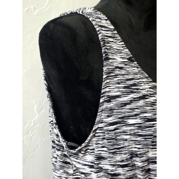 Merona Sleeveless Maxi Dress White Black Heathered with Elastic‎ Waist Sz Medium - Picture 5 of 11